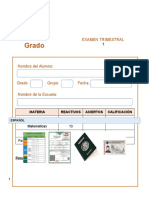 Examen Primer Trimestre Tercer Grado 2022-2023