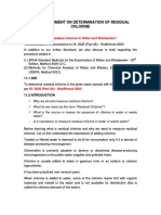 Determination of Residual Chlorine in Water