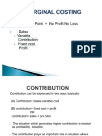 Break Even Point No Profit No Loss Sales - Variable Contribution - Fixed Cost Profit