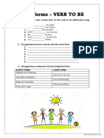 Verb To Be - Short and Long Forms