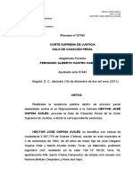 Proceso Nº 27703 Corte Suprema de Justicia Sala de Casación Penal