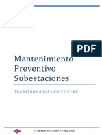 Mantenimiento Preventivo Subestaciones: Transfor Mador Ac Eite 4 5 KV