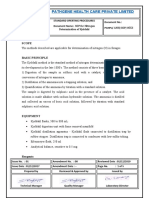 SOP For Nitrogen Determination of Kjeldahl