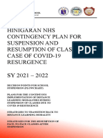 Contingency Plan For Suspension and Resumption of Classes in Case COVID 19 Resurgence in The Community SY2021 2022