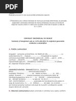 Model Contract Individual de Munca Pe Durata Determinata - Inlocuirea Unui Salariat