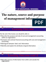 2023 LECTURE 1 NATURE, SOURCE and PURPOSE OF MANAGEMENT INFORMATION