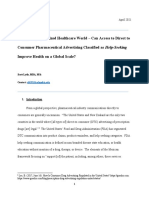 Policy in A Globalized Healthcare World - Can Access To Direct To Consumer Pharmaceutical Advertising Classified As Help-Seeking Improve Health On A Global Scale