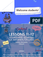 Advanced Lesson 11-12 - Affixes and Adverbs of Manner Degree