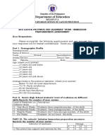 SDO CAVITE PROV. WI PREPAREDNESS ASSESSMENT TOOLS