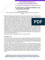 Nigeria's Afro-Centric Foreign Policy and Regional Stability in West Africa Region, 1999-2018