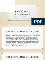 Chapter 5 - Budgeting