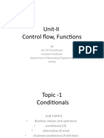 Unit II Conditionals