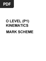 Kinematics Mark Scheme