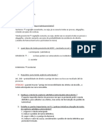 Questionario Slide Processo Civil 3NPC - 2017