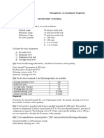 MAE - Inventory - Pratice Questions