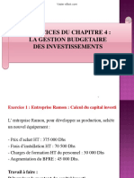 Exercices Du Chapitre 4 La Gestion Budgetaire Des Investissem