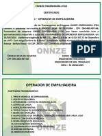 Certificado de Operador de Empilhadeira