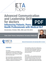 Communication & Leadership For Doctors Amsterdam October 29, 30, 31 2012