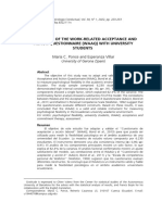 Validation of The Work-Related Acceptance and Action Questionnaire (Waaq) With University Students1