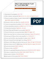 Sujets de Prière Février 2023