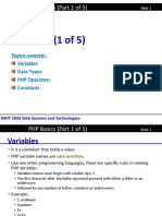 Chapter 2-1 PHP Basics