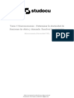 Tarea 4 Macroeconomia Determinar La Elasticidad de Funciones de Oferta y Demanda Resolver Los Siguientes