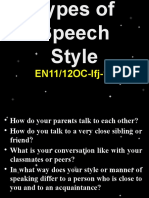 Types of Speech Style