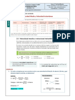 Velocidad Media y Velocidad Instantánea: Colegio "Francisco Campos Coello" Semana # 14