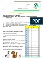 Atividade Avaliativa Interdisciplinar Conclusiva Linguagens I 3 Ano I Unidade