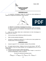 Examen Géochimie Session de Rattrapage 2016