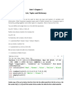 List, Tuples and Dictionary