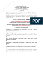 Atividade 2 - A GRAMÁTICA ARTICULADORA DA ARTE - 1º ANO