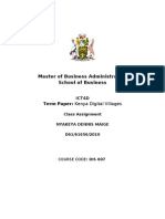 Master of Business Administration School of Business: Term Paper: Kenya Digital Villages