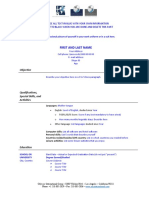 ITN Hospitality Resume Format