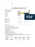 Ficha Tecnica Martillo Carpintero Al-Cu Btools