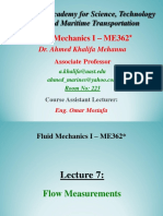 48 - 25795 - ME362 - 2020 - 1 - 2 - 1 - Lecture 7 - Fluid 1 - Flow Measurements