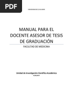 Manual para El Docente Asesor de Tesis de Graduación