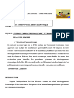 Tle G3 - Les Problèmes de Développement Économique de La Côte Divoire