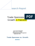 Research Report: Trade Openness vs. Growth in Pakistan