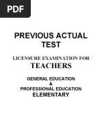 Let-Gen Ed & Prof Ed-Previous Actual Test (Elementary)