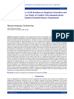 Evaluating The Effect of Job Rotation On Employee Retention and Satisfaction: A Case Study of Zambia Telecommunications Company Limited (Zamtel) Finance Department