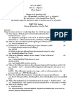 Geography H.C.G. - Paper-2 (Two Hours) : Part I Is Compulsory. All Questions From Part I Are To Be Attempted