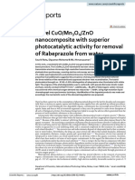 Novel Cuo/Mn O /zno Nanocomposite With Superior Photocatalytic Activity For Removal of Rabeprazole From Water