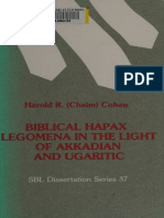 Biblical Hapax Legomena in The Light of Akkadian and Ugaritic