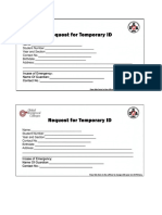 Request Form For Temporary ID