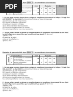 CM1 Les Complements Circonstanciels Evaluation