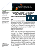 Eco-Toxicological Assessment of Heavy Metals in The Freshwater Apple Snail (Pila Ovata) From Selected Markets in Benin Metropolis, Nigeria