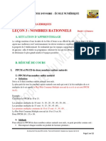 4e - Maths Leçon 3 Nombres Rationnels