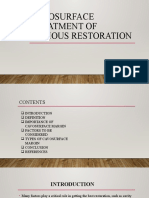 Cavosurface Treatment of Various Restoration