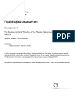 Psychological Assessment: The Development and Validation of The Physical Appearance Comparison Scale-3 (PACS-3)